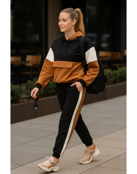 Kiki Tarçın Renk Bloklu Eşofman Takım