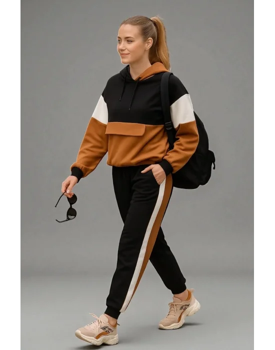 Kiki Tarçın Renk Bloklu Eşofman Takım