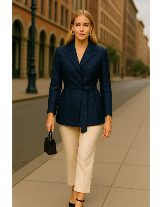 LasVegas Laklı Örme Tasarım Ceket