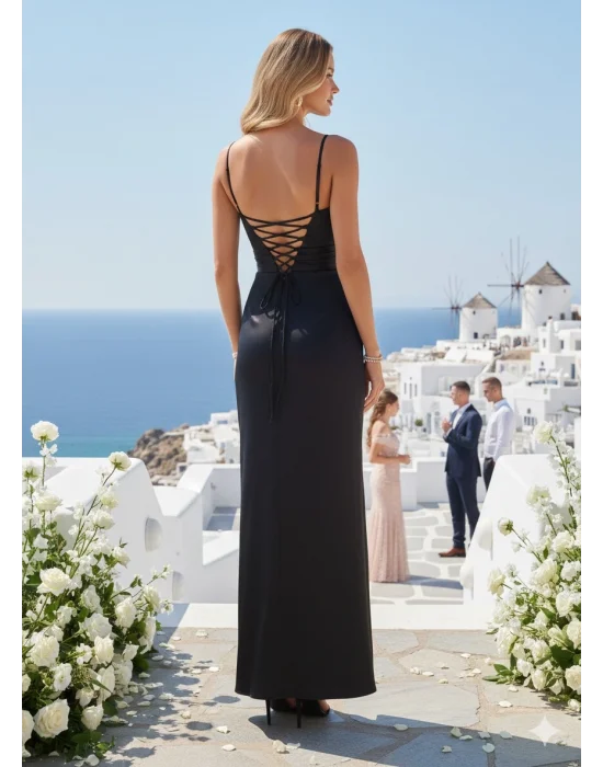 Maxvella İthal Saten Abiye Elbise Tasarım S 2026