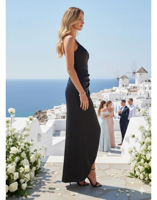 Maxvella İthal Saten Abiye Elbise Tasarım S 2026