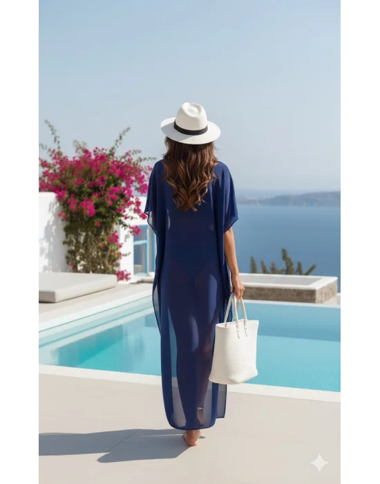 Nobella İthal Tül Yaka Detay Pareo Tasarım S 2026