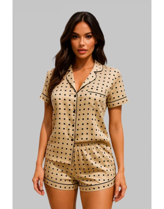 Olivia İthal Saten İkili Gecelik Tasarım W 2026