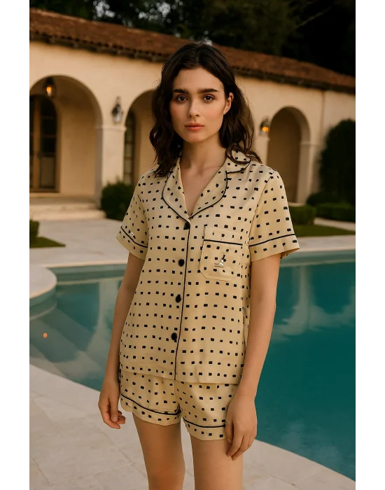 Olivia İthal Saten İkili Gecelik Tasarım W 2026