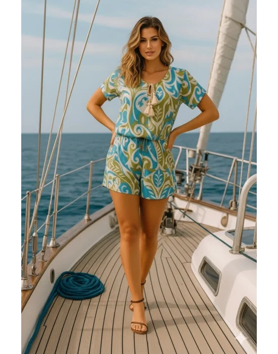 Paris Keten Renkli Şortlu Takım Tasarım