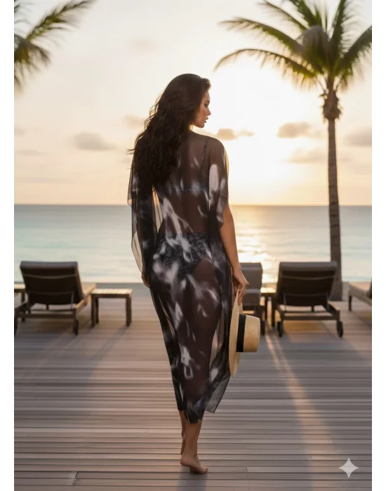 Shark İthal Tül Yaka Detay Pareo Tasarım S 2026