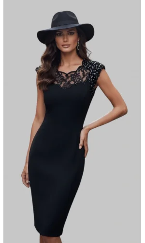 Jane Taş İşlemeli Dantel Detay Tasarım Elbise S 2026