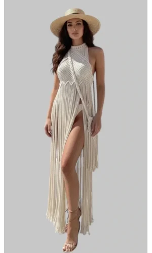 Lidya Makrome Elbise Çanta Takım Tasarım S 2026