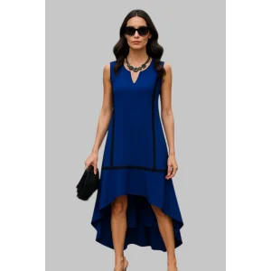 Gizella Biye Detay Çift Cep İthal Krep Elbise