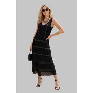 Morocco İthal Dantel V Yaka Astarlı Elbise