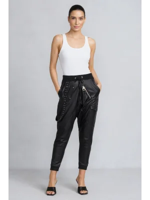 Focus Joger Sunu Deri Beli Ve Paçası Latikli Pantolon