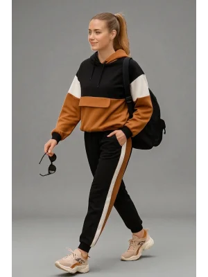 Kiki Tarçın Renk Bloklu Eşofman Takım