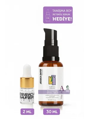Kırışıklık Karşıtı, Onarıcı Retinol (A vitamini) Gece Serumu 30 ML (%1 Retinol + Ceramide) Cilt Bakım Seti