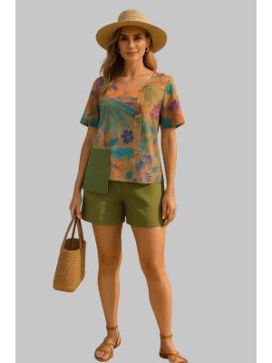 Madonna Keten Şortlu takım