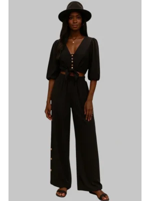 Marekeş Keten Crop ikili Takim