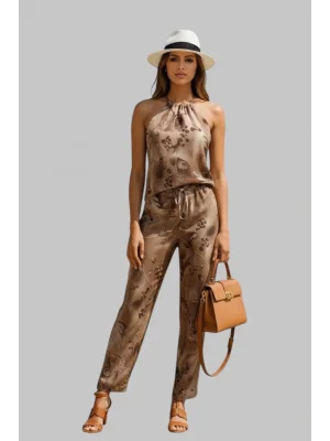 Megan Etnik Desen Krep Viskon İkili Pantolon Takım