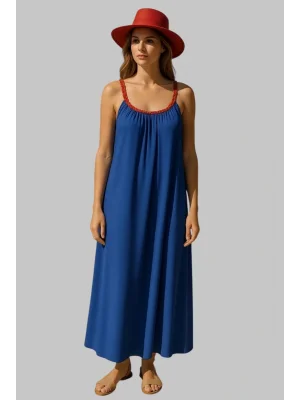 Mirabel Şifon Örme Askılı Tasarım Elbise