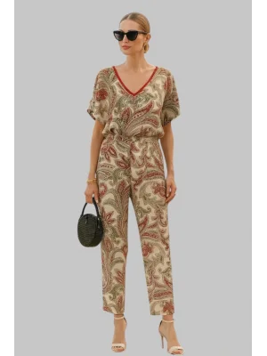 Sable Viskon Şal Desen Pantolonlu ikili takım Tasarım W 2026