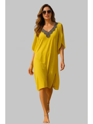 Sarabella İhtal Yaka Detay Plaj Elbisesi Tasarım