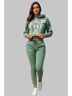 Semantha İkili Kapüşonlu Örme İkili Spor Takım