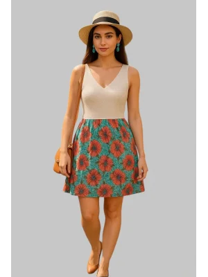 Sementa Yakma Desenli Şifon Etek Ucu Dantel Detay Elbise Trend