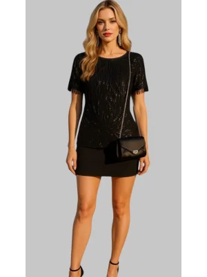 Strada İthal Tül İşlemeli Arkası İthal Saten Tasarım Bluz W 2026