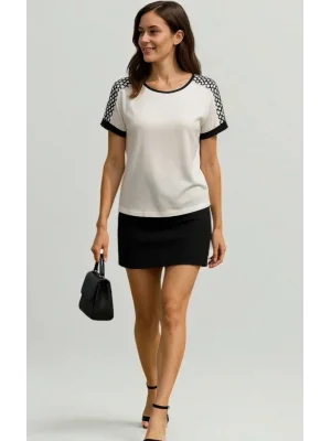 Tiana Omuz File Payet Detay Şifon Bluz