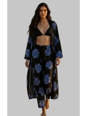 Vegas Krep Saten İkili Kimona Takım Tasarım