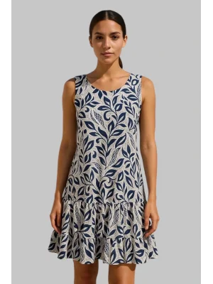 Vienna Dantel kolsuz yuvarlak yaka astarlı Elbise