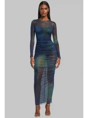 Vouge İthal Tül Degrade Çift Büzgülü Elbise W Tasarım 2026