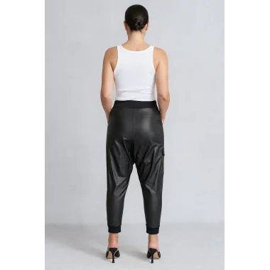 Focus Joger Sunu Deri Beli Ve Paçası Latikli Pantolon