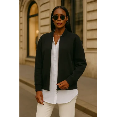 Zegata Fermuarlı Bomber Örme Ceket