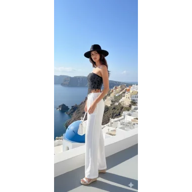 Rafael Lara France Dantel İşlemeli Brode Crop Bluz S 2026