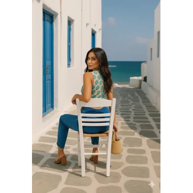 Alaçatı İki Renkli Keten Pantolon Takım