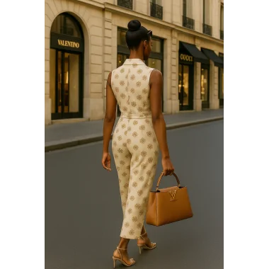 Artemis Organik Kruvaze Bağlama Detay İkili Keten Pantolon Tasarım Takım