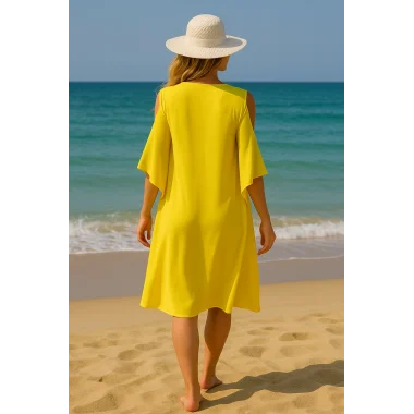 Sarabella İhtal Yaka Detay Plaj Elbisesi Tasarım