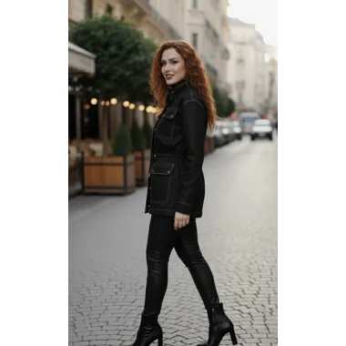 Ducker Dikiş Detay Gabardin ceket WR Tasarım