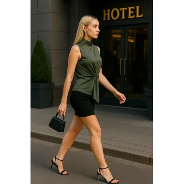 Genita Krep Saten Bluz