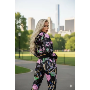 Gigi Dijital Baskı Kapüşonlu Dalgıç Eşofman Takım