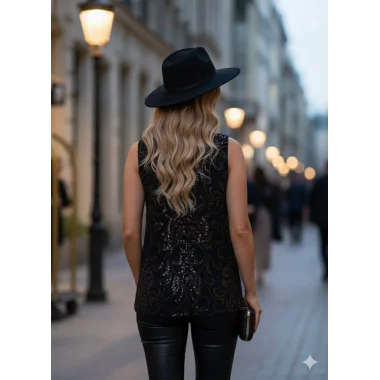 Giulia İthal Şifon Tül İşlemeli Tasarım Bluz S 2026