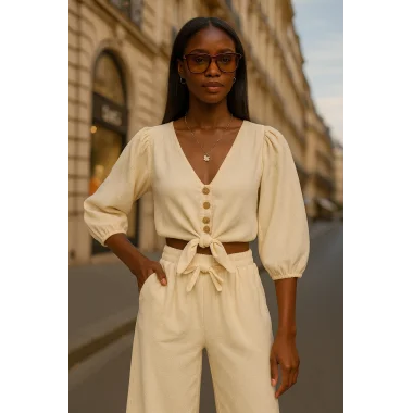 izmir Keten ikili Crop Takım