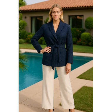 LasVegas Laklı Örme Tasarım Ceket