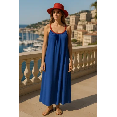 Mirabel Şifon Örme Askılı Tasarım Elbise