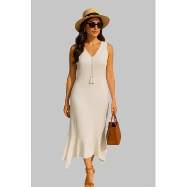 Monaco Brode Örme Elbise Şık Trend