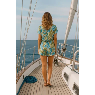 Paris Keten Renkli Şortlu Takım Tasarım