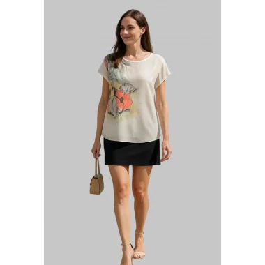 Renita Dijital Baskı Şifon Bluz