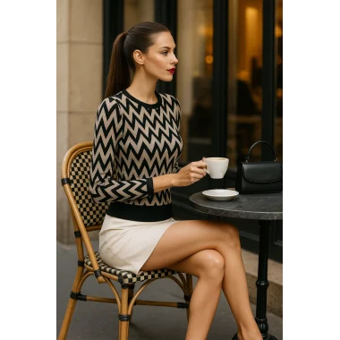 Rosberg Tül Detay Triko Bluz