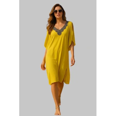 Sarabella İhtal Yaka Detay Plaj Elbisesi Tasarım