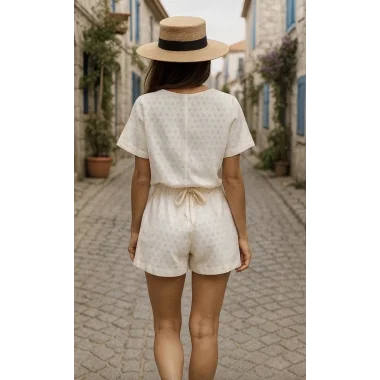 Tamara Çift Cepli Örme İkili Şortlu Takım