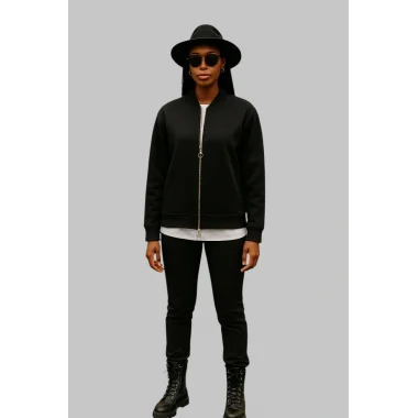 Zegata Fermuarlı Bomber Örme Ceket